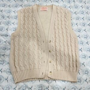 Pendleton Beige Cable Knit Sweater Vest